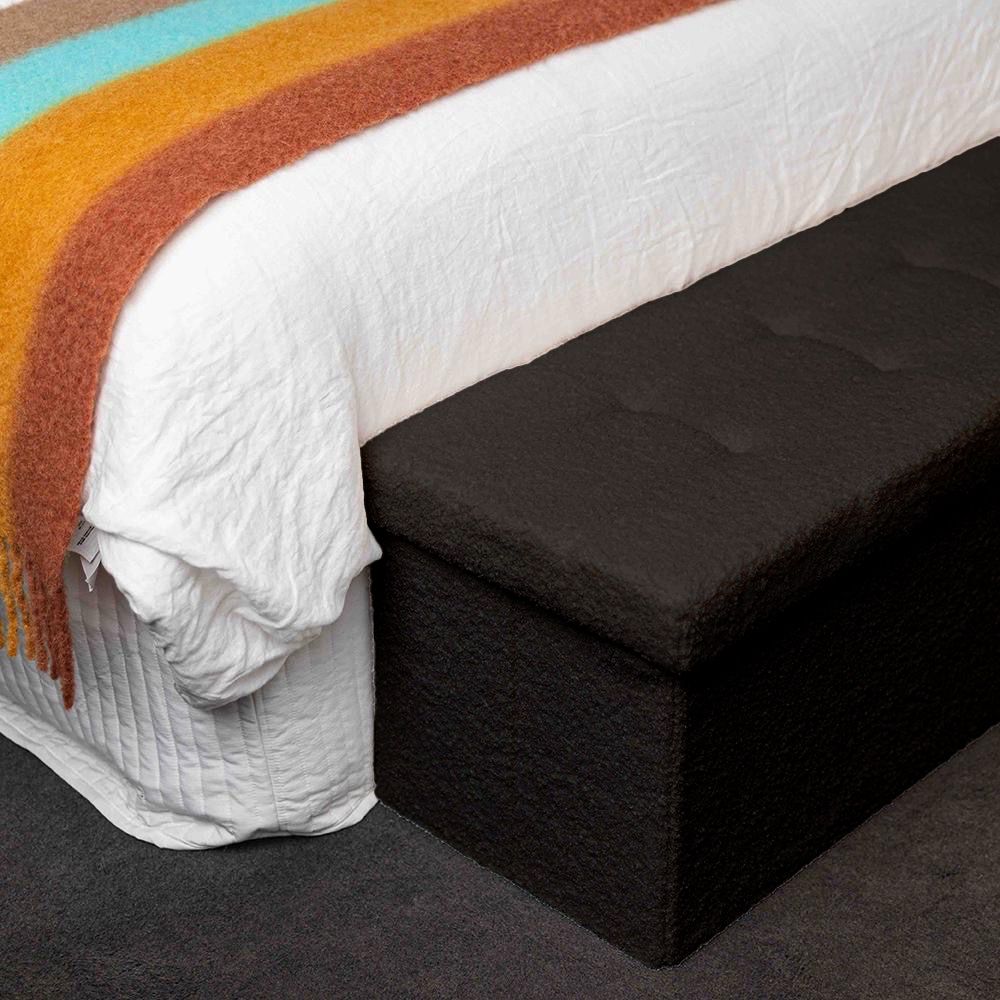 Large black ottoman for end of bed