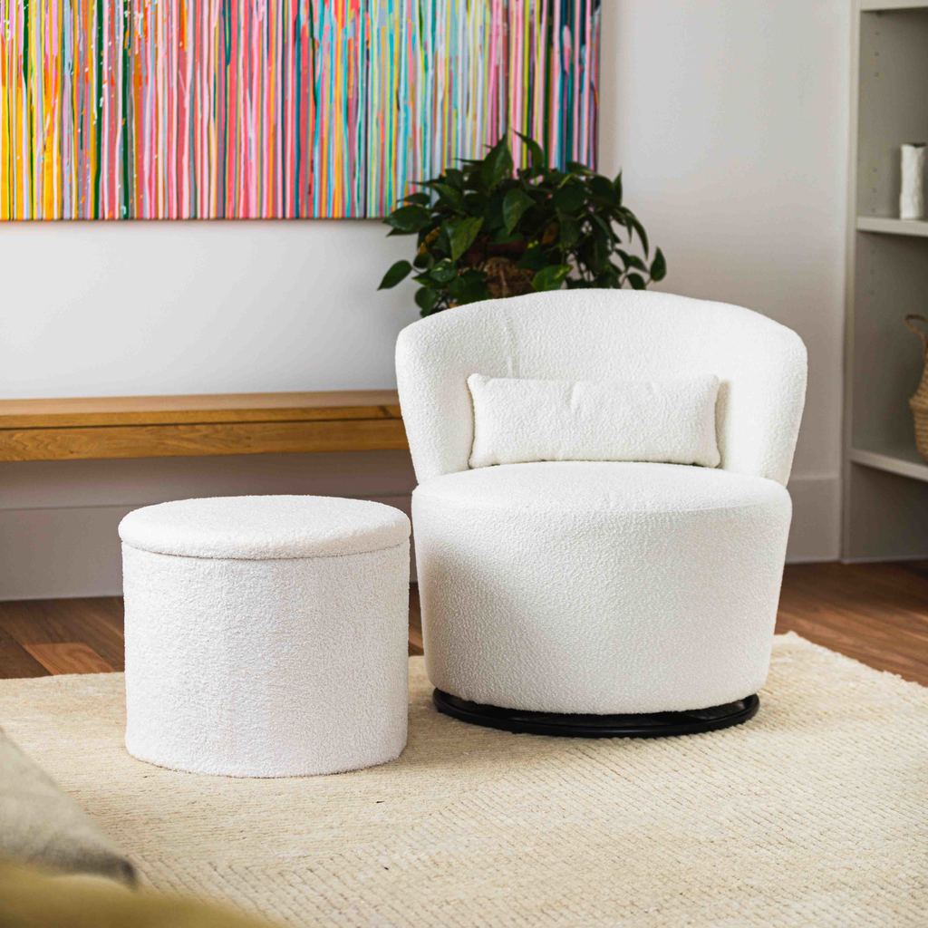 Boucle Swivel Chair