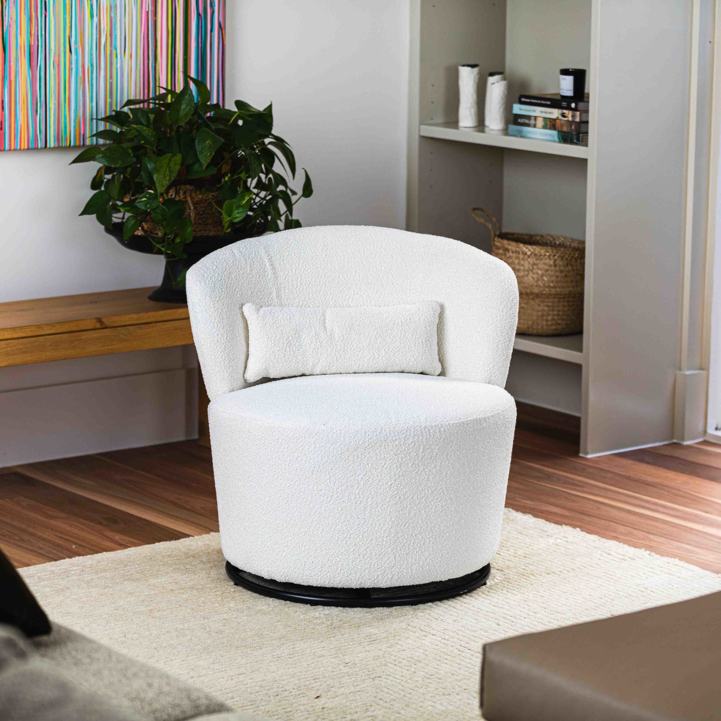 Boucle Swivel Chair