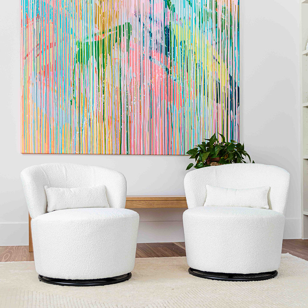 Living room boucle swivel chair furniture