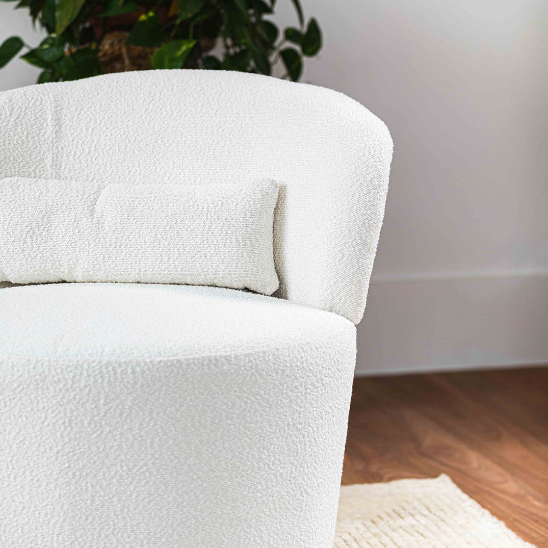 Dicor boucle swivel chair and cushion