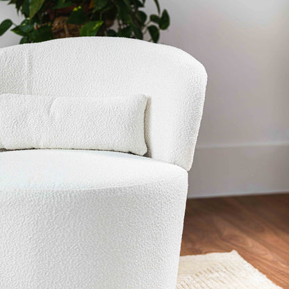 Dicor boucle swivel chair and cushion