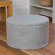 Grey Large Boucle Circular Storage Ottoman - Footstool