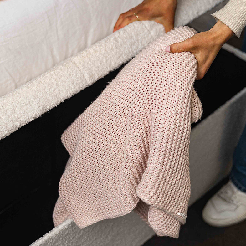 Ottoman storing blankets