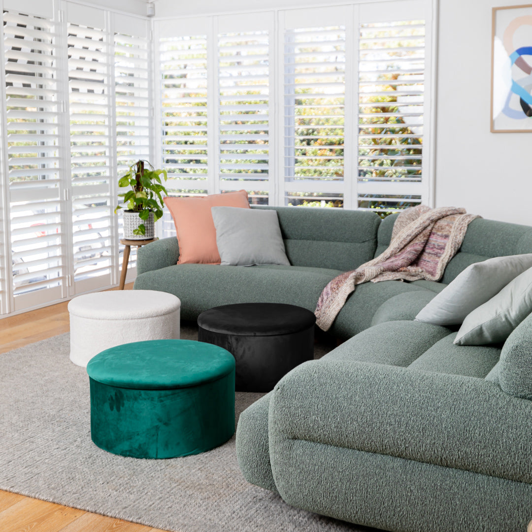 Dicor australia black velvet storage ottoman