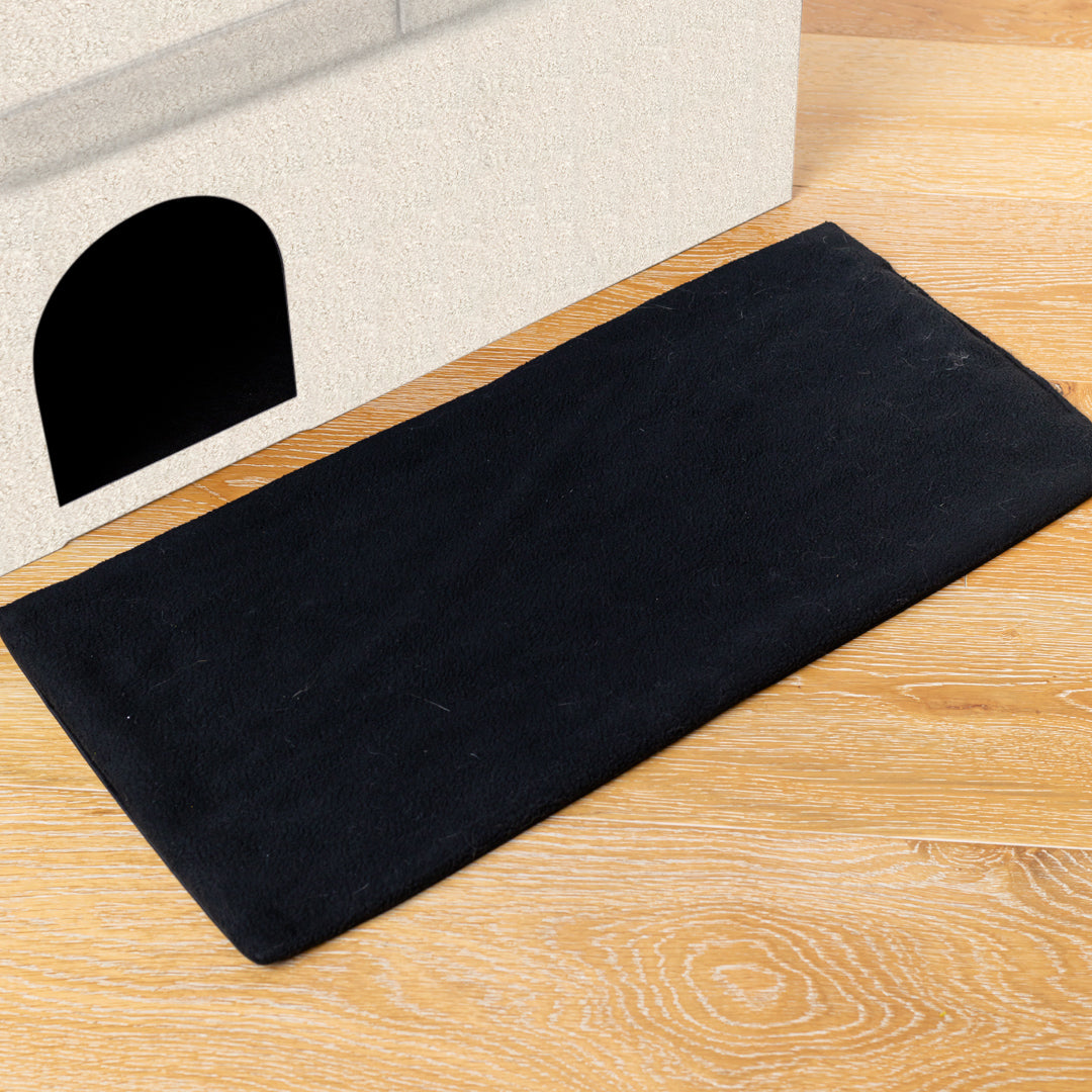 Large White Boucle Pet Ottoman For Dogs and Cats