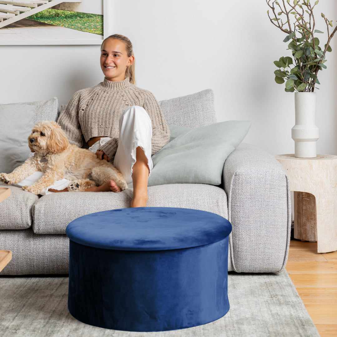 velvet ottoman