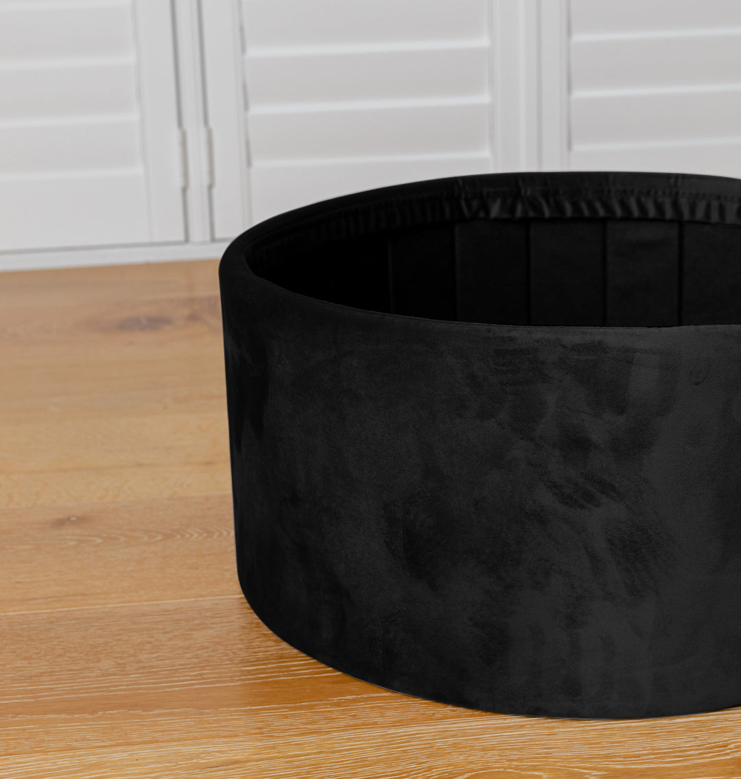 Dicor Black velvet storage ottoman 2