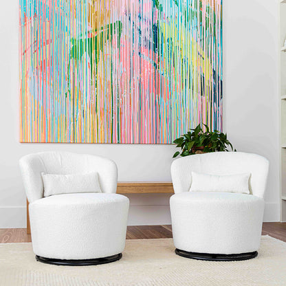 Living room boucle swivel chair furniture