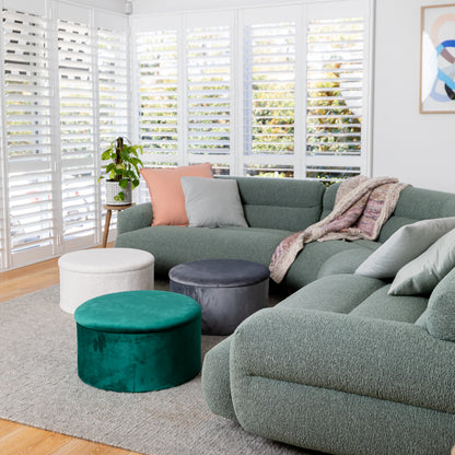 ottomans in living room