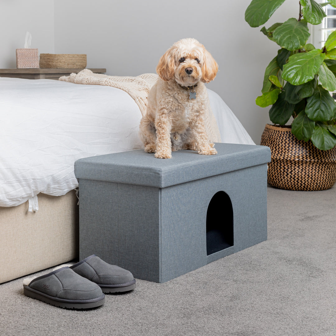Large Grey Pet Ottoman For Dogs and Cats