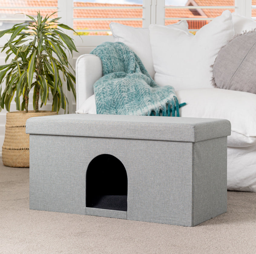 Large Grey Pet Ottoman For Dogs and Cats