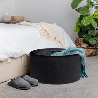 boucle black storage ottoman dicor australia